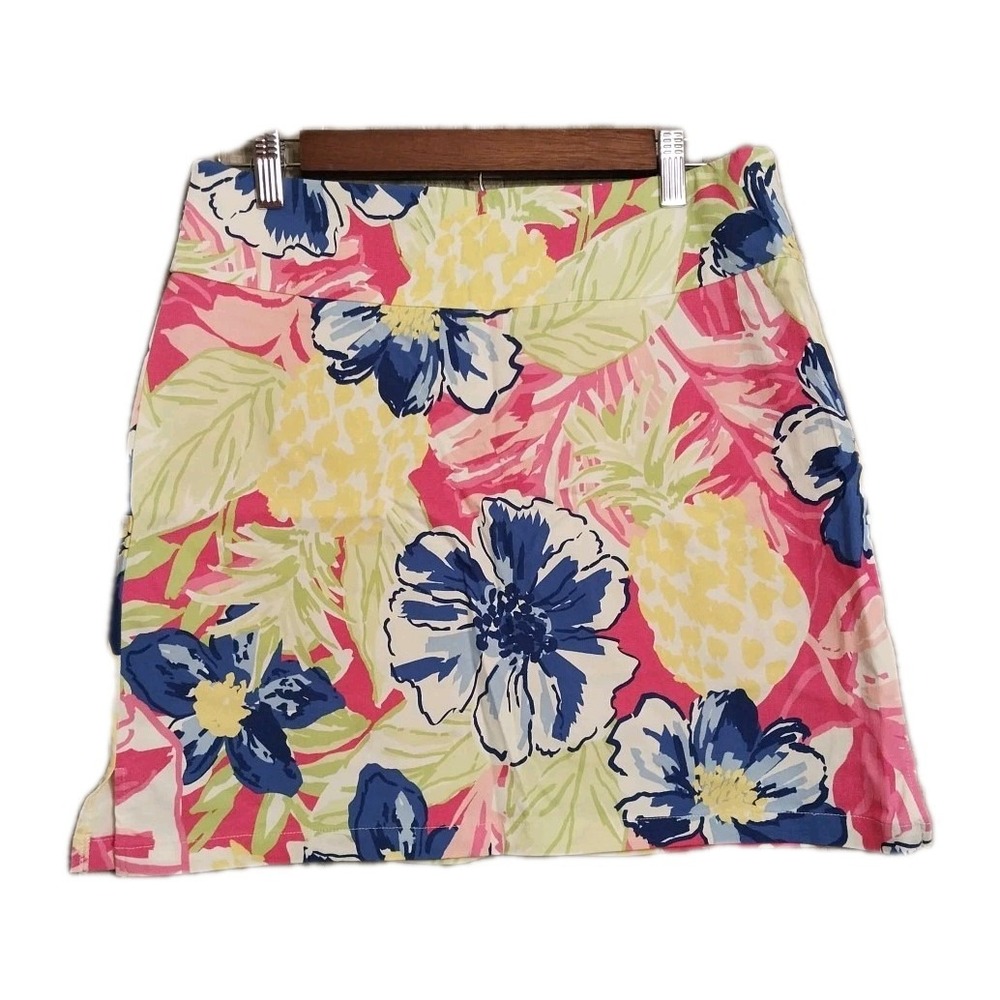 Rafaella 🩷 Athletic Skort Pink Sz S Floral Tropical Golf Tennis Skirt Stretch